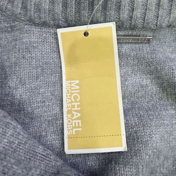 Michael Kors Chain-Neck Sleeveless Sweater Tunic Pearl Heather Gray NWT Size M S - Picture 4 of 11